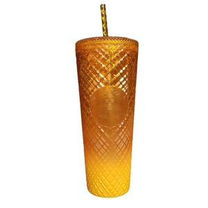 Starbucks Summer 2022 Orange / Mango Ombre Jeweled 24 oz Tumbler Cold Cup